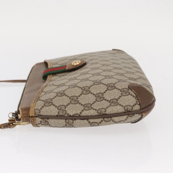 Authentic GUCCI GG Supreme Web Sherry Line Shoulder Bag PVC Beige 89 02 026 - Picture 2 of 16